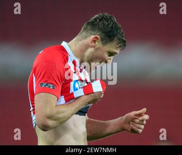 Sunderland, Royaume-Uni. 02 mars 2021. Charlie Wyke #9 de Sunderland pendant le match à Sunderland, Royaume-Uni le 3/2/2021. (Photo par IAM Burn/News Images/Sipa USA) crédit: SIPA USA/Alay Live News Banque D'Images