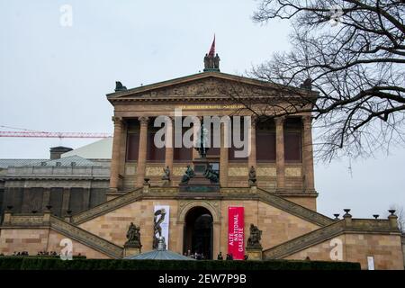 BERLIN, ALLEMAGNE - 10 mars 2018. Vue extérieure de l'Alte Nationalgalerie (ancienne galerie nationale) à Berlin Mitte Banque D'Images