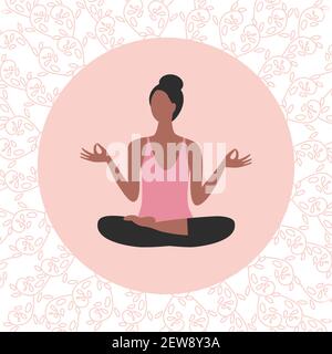 Femme en yoga pose simple vecteur icône Illustration de Vecteur