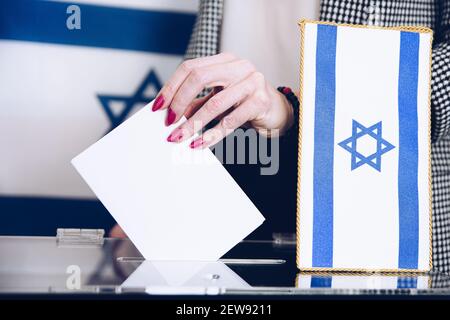 Vote par scrutin, politique des urnes, choix, élection. Élections en Israël. Banque D'Images