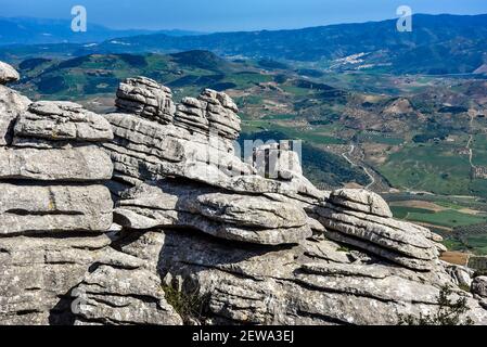 Parc géologique national El Torcal Andalousie Espagne Banque D'Images