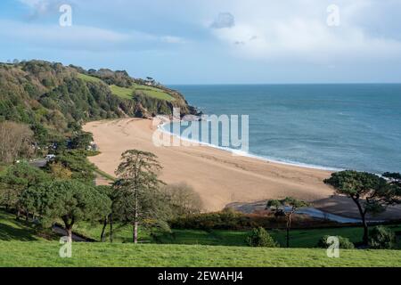 Blackpool Sands, Devon, marche le long du sentier de la côte sud-ouest Banque D'Images