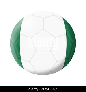 Nigeria football ball football illustration 3d isolée sur blanc avec masque Banque D'Images