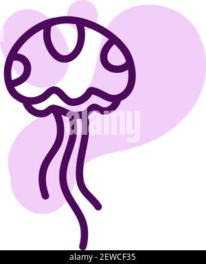 Méduses décorées de cercles, illustration, vecteur sur fond blanc. Illustration de Vecteur