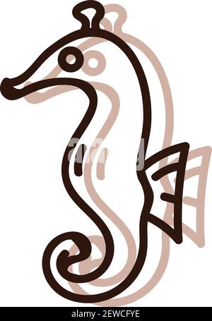 Petit hippocampe, illustration, vecteur sur fond blanc. Illustration de Vecteur