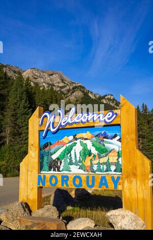 Panneau Mount Norquay, parc national Banff, Alberta, Canada Banque D'Images