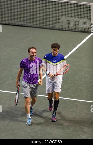 Rotterdam, pays-Bas, 2 mars 2021, Tournoi de tennis mondial ABNAMRO, Ahoy, premier tour doubles: Robin Haase (NED) / Matwe Middelkoop (NED).photo: www.tennisimages.com/henkkoster Banque D'Images