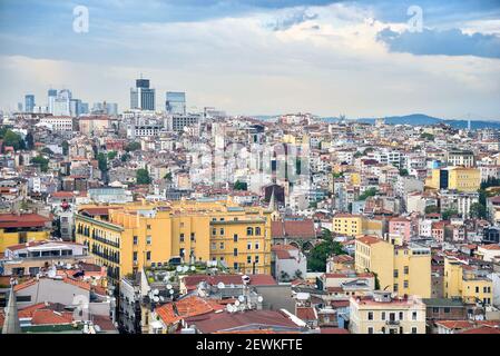 Vue de dessus de la Tour de Galata à Istanbul, Turquie Banque D'Images