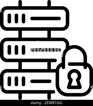 Icône de confidentialité du terminal. Contour de l'icône de vecteur de confidentialité du périphérique pour la conception Web isolée sur fond blanc Illustration de Vecteur