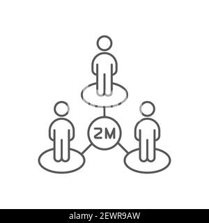 icône de distance sociale, couleur, ligne, contour du signe vecteur, pictogramme de style linéaire isolé sur blanc. Symbole, illustration du logo Illustration de Vecteur