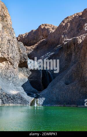 Cascade de Timia, Oasis de Timia, Air Mountains, Niger, Afrique Banque D'Images