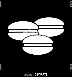 Icône en forme de glyphe en mode sombre des macarons Illustration de Vecteur