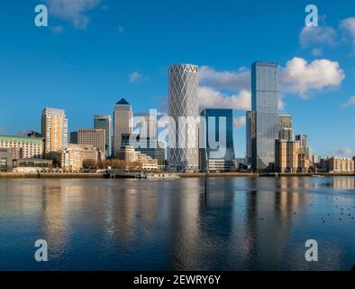 Canary Wharf Cityscape, Docklands, Londres, Angleterre, Royaume-Uni, Europe Banque D'Images