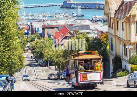 Téléphérique Powell-Hyde Line, San Francisco, Californie, États-Unis d'Amérique, Amérique du Nord