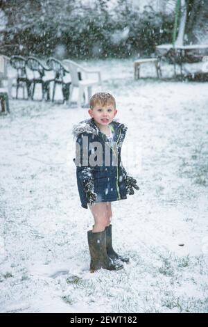 Snow, Medstead, Hampshire, Angleterre, Royaume-Uni. Banque D'Images