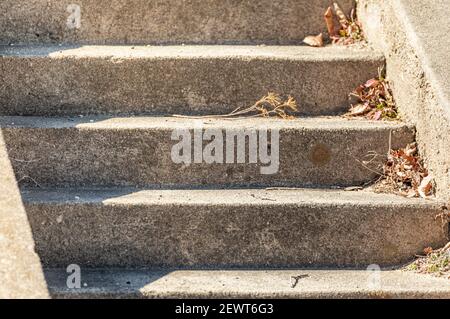 Image détaillée des marches en béton Banque D'Images