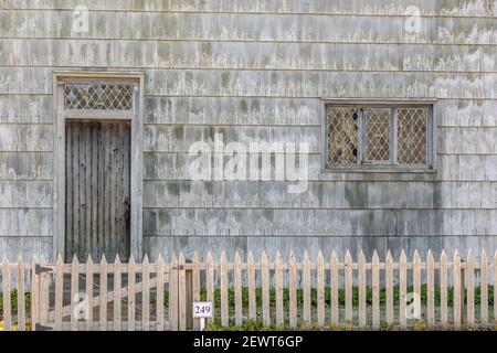 Vue rapprochée de l'ancienne maison Halsey à Southampton, NY Banque D'Images