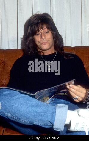 Entretien avec Joe Lynn Turner de Deep Purple à l'hôtel Holiday Inn. Londres, 09/20/1990 | utilisation dans le monde entier Banque D'Images