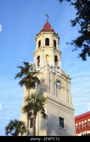 St. Augustine, Floride, États-Unis. La basilique historique de la cathédrale Saint-Augustin. Banque D'Images