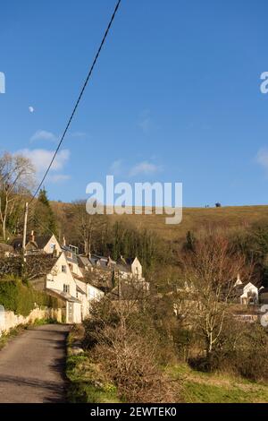 Vue de Kingscourt avec Rodborough Common en arrière-plan, Gloucestershire, Royaume-Uni Banque D'Images