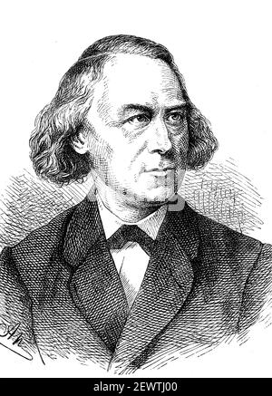 Karl Friedrich Gerok, du 1880 von Gerok, du 30 janvier 1815 au 14 janvier 1890, théologien et parolier allemand / Karl Friedrich Gerok, ab 1880 von Gerok, 30. Janvier 1815 - 14. Januar 1890, ein deutscher Theologe und Lyriker, Historisch, historique, numérique reproduction améliorée d'un original du 19ème siècle / numérique Reproduktion einer Originalvorlage aus dem 19. Jahrhundert, Banque D'Images