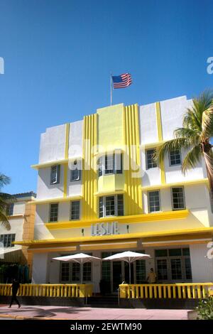 Hôtel Leslie à Miami Beach, FL, États-Unis Banque D'Images