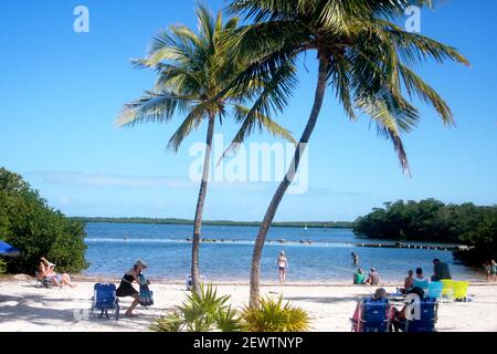 Key Largo, Floride, États-Unis. The Far Beach au parc régional John Pennekamp Coral Reef. Banque D'Images