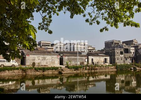 Le village Sanmenli du XVIe siècle, près de Chikan, à Kaiping, en Chine, est un site classé au patrimoine mondial de l'UNESCO et abrite le plus ancien diaolou encore. Plus de diaol Banque D'Images