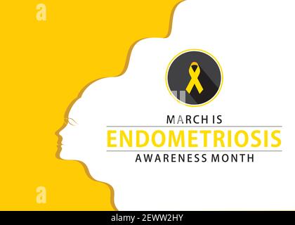 illustration vectorielle de mars est la conception de thème du mois de sensibilisation à l'endométriose Illustration de Vecteur
