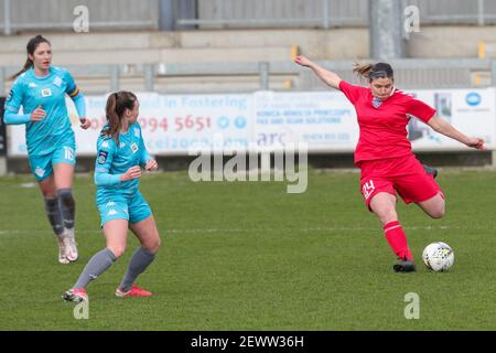 Dartford, Royaume-Uni. 28 février 2021. Durham Abby Holmes pendant le match de championnat FA Womens entre les Lionesses de Londres et Durham crédit: SPP Sport Press photo. /Alamy Live News Banque D'Images