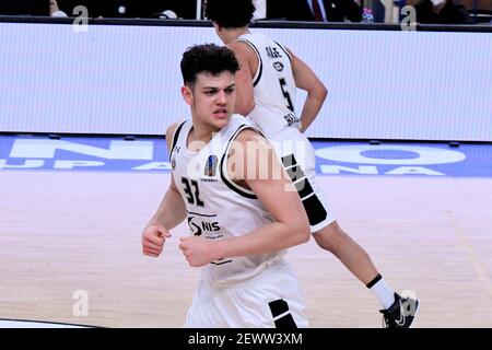 Trento, Italie. 03ème mars 2021. Uros Trifunovic (Partizan NIS Belgrade) durante Dolomiti Energia Trento vs Partizan NIS Belgrade, Panier Eurocup à Trento, Italia, 03 marzo 2021 Credit: Independent photo Agency/Alay Live News Banque D'Images