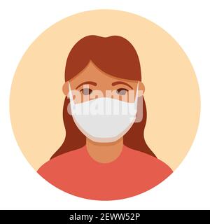 Avatar de cheveux bruns pour fille. Illustration isolée. Illustration de Vecteur