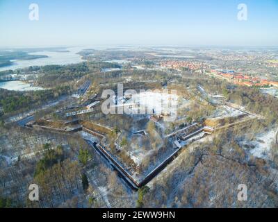 Forteresse de Boyen prussien en forme d'étoile à Gizycko, Pologne (ancienne Loetzen, Prusse orientale) Banque D'Images