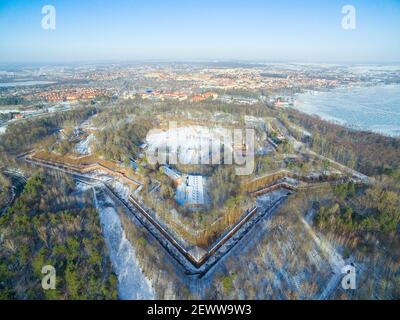Forteresse de Boyen prussien en forme d'étoile à Gizycko, Pologne (ancienne Loetzen, Prusse orientale) Banque D'Images