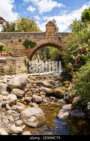 Le pont Calicanto ( Puente de Calicanto ), Monguí, Boyacá, Colombie Banque D'Images