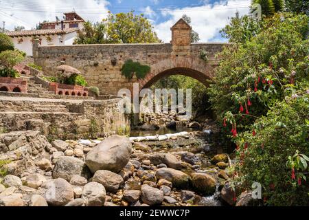 Le pont Calicanto ( Puente de Calicanto ), Monguí, Boyacá, Colombie Banque D'Images