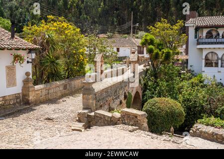 Le pont Calicanto ( Puente de Calicanto ), Monguí, Boyacá, Colombie Banque D'Images