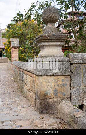 1715 année de construction de El Puente de Calicanto de profil (pont Calicanto), Monguí, Colombie Banque D'Images