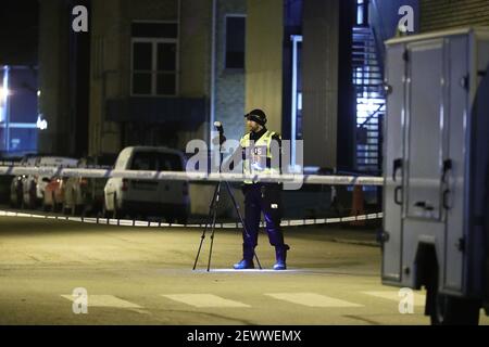 VETLANDA, SUÈDE- 3 MARS 2021: Huit personnes ont été blessées lors d'une attaque à Vetlanda mercredi. La police enquête sur des motifs terroristes. Photo Jeppe Gustafson Banque D'Images