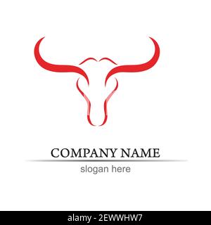 Bull horn et symboles logo template icônes app Illustration de Vecteur