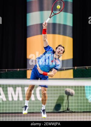 ROTTERDAM, PAYS-BAS - MARS 3 : Wesley Koolhof des pays-Bas et Lukasz Kubot de Pologne lors de leur match contre Fabrice Martin de France et Jeremy Chardy de France. Lors du 48e tournoi de tennis mondial ABN AMRO à Rotterdam Ahoy le 3 mars 2021 à Rotterdam, pays-Bas (photo de Henk Sepen/Orange Pictures) crédit : Orange pics BV/Alay Live News Banque D'Images