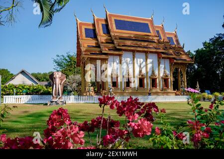 Khao Lak Phuket Thaïlande, Temple Khuk Khak, Khao Lak Thaïlande, Temple bouddhiste Temple Khuek Khak par une journée ensoleillée. Asie du Sud-est Banque D'Images