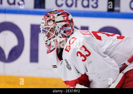 Moscou, Russie. 3 mars 2021. Match de hockey sur glace de la saison régulière de la KHL: CSKA Moscou vs Spartak Moscou - Moscow CSKA Arena. #33 Julius Hudacek Banque D'Images