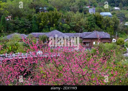 Jingtong architecture de style japonais, une destination populaire dans la ville de New Taipei Taiwan Banque D'Images