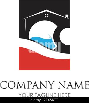 modèle de conception d'illustration du logo de la lessive - vectoriel Illustration de Vecteur