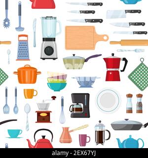 Outils de cuisine modèle sans couture Illustration de Vecteur