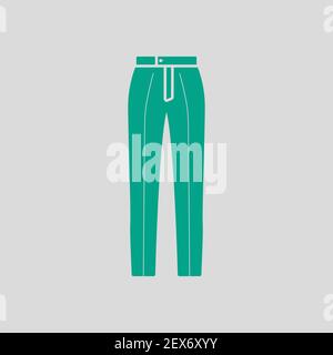 Icône de pantalon d'affaires. Vert sur fond gris. Illustration vectorielle. Illustration de Vecteur