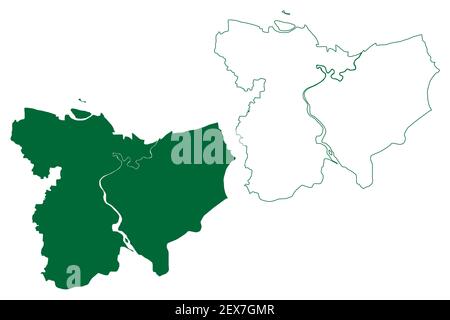 District de Lakhisarai (État de Bihar, division de Munger, République de l'Inde) carte illustration vectorielle, scribble esquisse carte de Lakhisarai Illustration de Vecteur