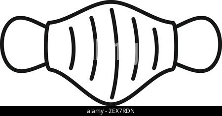 Icône de masque médical en carbone, style de contour Illustration de Vecteur