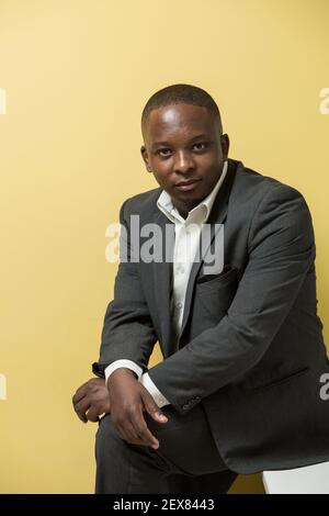 Johannesburg, Afrique du Sud - 27 novembre 2015 : Portrait éditorial de Lebo Motshgoa, entrepreneur d'Afrique noire Banque D'Images